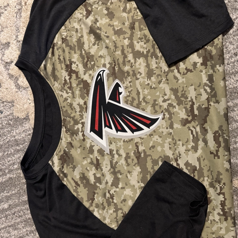 Atlanta Falcons NFL Salute Troops Camo Dri-Fit 3/4 Sleeve Shirt Athletic Cut XXL - Picture 6 of 6